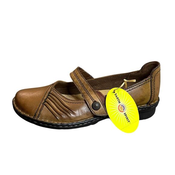 Earth Spirit Gelron Mary Jane Shoes Sz 9 Brown Leather Hook & Loop Comfort NEW - Picture 8 of 14